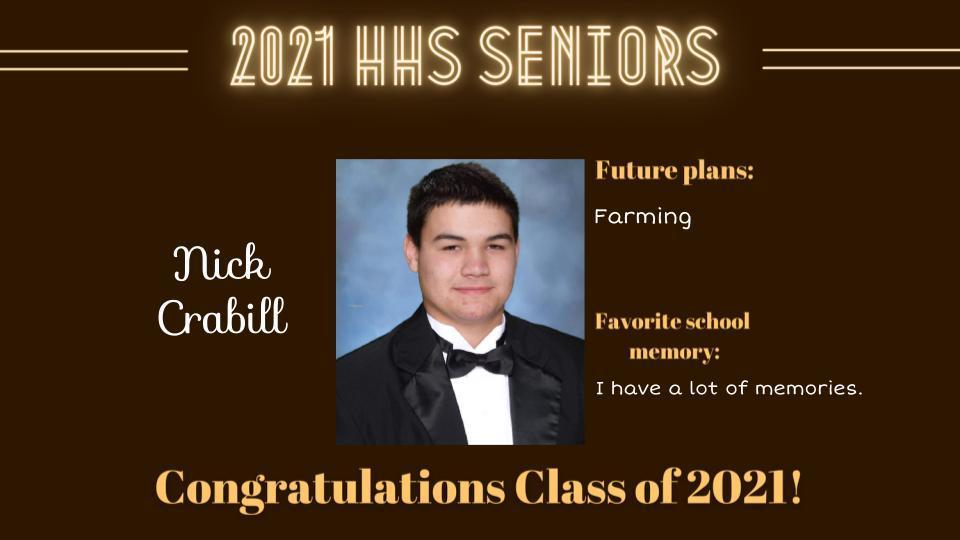 Senior Spotlight Picture of Nick Crabill.