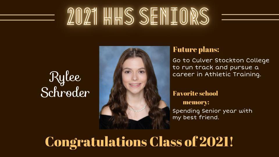 Senior Spotlight Picture of Rylee Schroder.