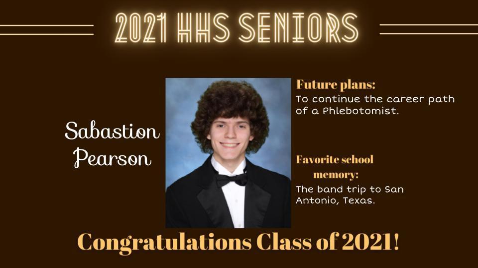 Senior Spotlight Picture of Sebastion Pearson.