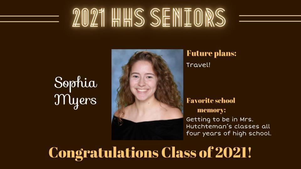 Senior Spotlight Picture of Sophia Myers.