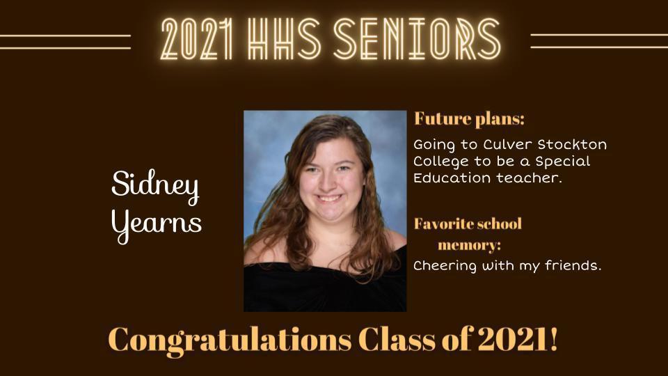 Senior Spotlight Picture of Sydney Yearns.