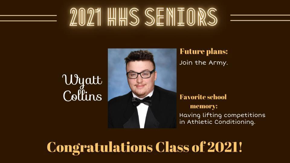 Senior Spotlight Picture of Wyatt Collins.