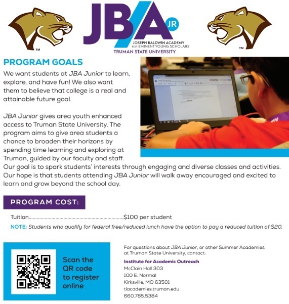 Jr JBA flyer page 2 - info available at the link the post.