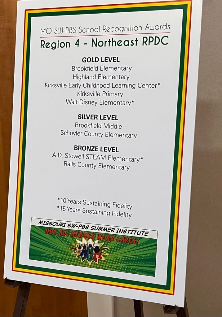 Poster celebrating HES gold level PBS status